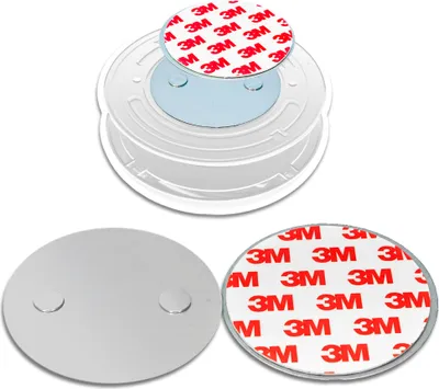 Obrázek produktu pro NEMAXX® Magnetický držák pro kouřový detektor – Samolepicí magnetický držák Ø 50 mm – Montáž bez vrtání a šroubování – 1 kus
