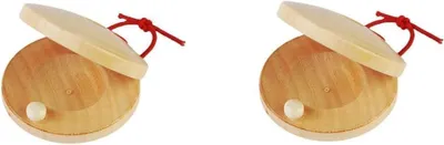 Immagine prodotto di Castagnette in legno, strumento a percussione, confezione da 2 pezzi