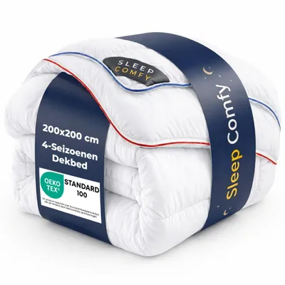 Produktbild von Sleep Comfy 4 Jahreszeiten Bettdecke 200x200 cm – Thermo Balance Duo Decke – Sommer & Winter kombinierbar – Atmungsaktiv & Allergikerfreundlich
