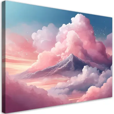 Produktbild von Leinwandbild Rosa Wolken und Himmel 120x80 Feeby Rosa bild für die wand bereit zum aufhängen