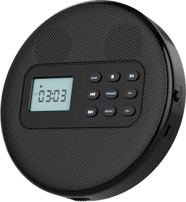 Produktbild von ZELURXX CD Player, Aux Kopfhöreranschluss, LCD Display, Doppellautsprecher, Wiederaufladbar, Tragbar, Geeignet für Haus und Auto, DIA 14,5 cm, Schwarz
