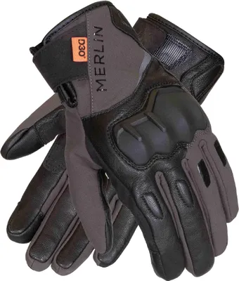 Produktbild von Merlin Denali D3O wasserdichte Motorrad Handschuhe, schwarz/grau, L