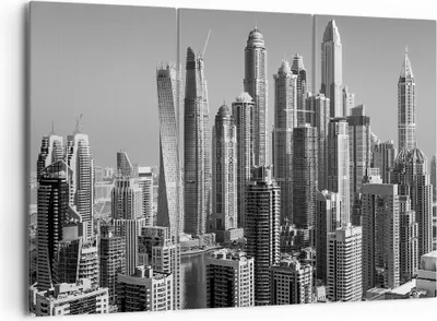 Produktbild von Bild auf Leinwand - Leinwandbild - 3 Teile - Wolkenkratzer Fotografie Dubai - 165x110cm - Wand Bild - Wanddeko - Wandbilder - Leinwanddruck - Bilder - Wanddekoration - Leinwand bilder - CE165x110-4388