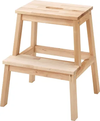 Produktbild von Ikea Bekväm Hocker Tritthocker Massivholz 50 cm Stufenhocker Schemel Buche Wood