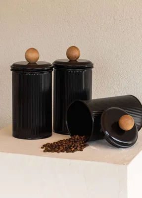 Obrázok produktu pre Hermia Concept, STP0001, sada úložných boxov (3 kusy), čierna, 100 % pozinkovaná, 10 x 10 x 22 cm