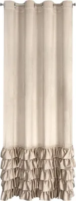 Immagine prodotto di EUROFIRANY | Tenda - 140x250 cm - Beige - Elegante tenda a balze con zirconi - Stile romantico