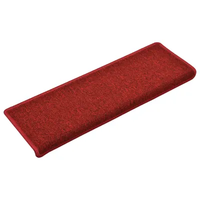 Produktbild von vidaXL Stufenmatten 15 Stk. 65x21x4 cm Rot Rechteckiger Rand