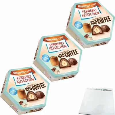 Produktbild von Küsschen Küsschen Iced Coffee 3er Pack (3x190g Packung) + usy Block