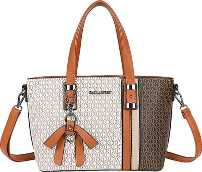 Image de Gallantry, sac pour femme avec logo monogramme imprimé, nœud et bandoulière, marron