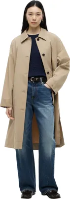 Productafbeelding van Tommy Hilfiger dames katoenen jas WW0WW49842, enkeldrijvend model, BEIGE (camel), maat 3