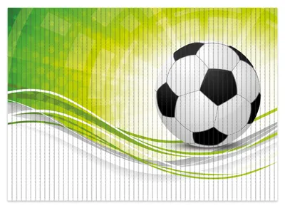 Produktbild von Wallario Duschmatte Antirutschmatte Badmatte Fußmatte Fußball - grün weiße Wellen Muster, Größe ca. 70 x 50 cm