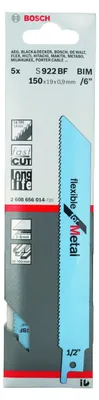 Image de Lame de scie sabre Bosch Professional S 922 BF, Flexible for Metal, lot de 5, 1 pièce.