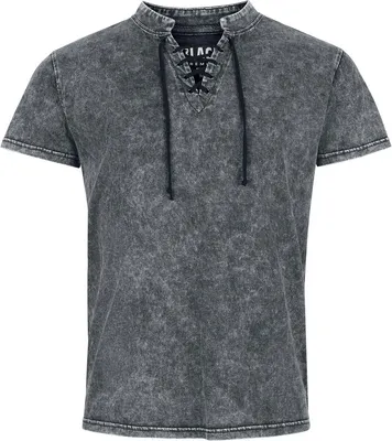 Produktbild von Black Premium by EMP Herren schwarzes T-Shirt mit  Schnürung und Ösen L