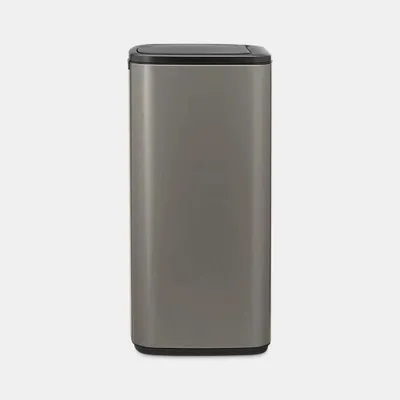 Imagen del producto de Cubo de basura Brabantia Bo Touch, 10 litros, rectangular, acero, color platino, plástico, con pedal