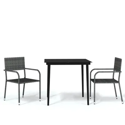 Obrázok produktu pre vidaXL 3-dielny záhradný jedálenský set Grey