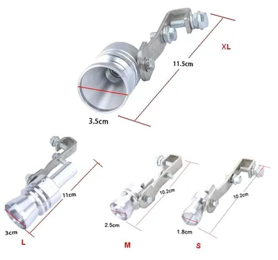 Zdjęcie produktu dla Gwizdek Turbo Sound, rura wydechowa, końcówka wydechu, symulator zaworu BOV, aluminium, rozmiar XL