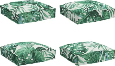 Produktbild von vidaXL Kissen 4 Stk. Oxford-Stoff Blattmuster 40 x 40 x 8 cm