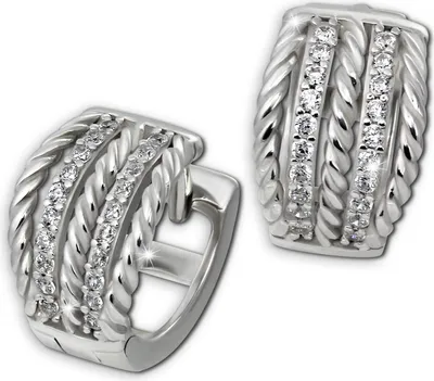 Produktbild von SilberDream weiß SilberDream Ohrringe Damen 925 Silber glanz Creolen SDO4412W