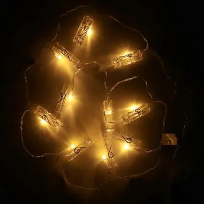 Produktbild von Klammern LED Lichterkette 165 cm Partybeleuchtung Beleuchtung innen Batterie NEU