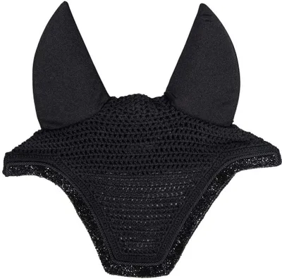 Produktbild von Kentucky Horsewear Fliegenmütze Wellington Glitter Stone Fliegenhaube Schwarz Full