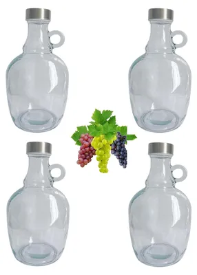 Produktbild von 4 x 1L Flasche mit Schraubverschlüss Weinballon Glasballon Weinflasche Gallone