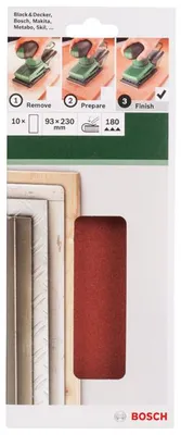 Produktbild von Schleifblatt-Set für Schwingschleifer K=180, 93 x 230 mm, 10-tlg.