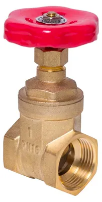Produktbild von sanicomfort Muffenschieber DN25 (1 Zoll) aus Messing, Absperrarmatur für Sanitär- und Heizungsinstallationen, Baulänge 47,5 mm