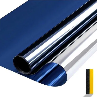 Produktbild von Famanu Spiegelfolie für Fenster UV-Schutz transparent von innen - Sichtschutz und Sonnenschutz - 90 x 200 cm