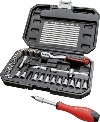 Produktbild von PARKSIDE® Steckschlüsselsatz, 1/4 Zoll, 36-teilig PSSS 36 A1