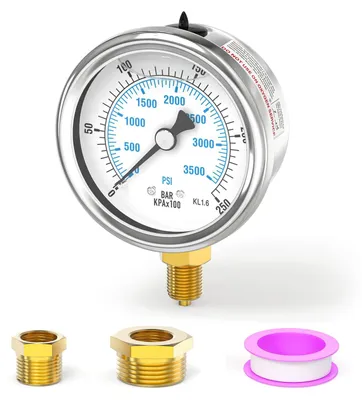 Obrázek produktu pro Manometr s kapalinou, rozsah 0-250 bar, připojení 1/8" BSP