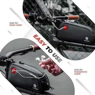 Produktbild von Famanu Fahrradtasche 13 l MTB Oberrohrtasche - schwarz mit reflektierendem Logo