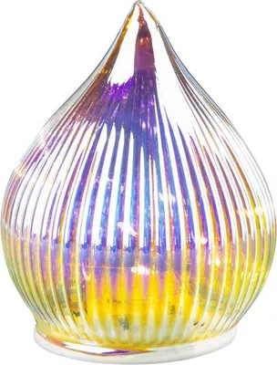 Obrázok produktu pre LED kvapka – sklo – dúhová – cca 10 x 12 cm