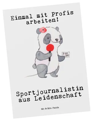 Produktbild von Mr. & Mrs. Panda Postkarte Sportjournalistin Leidenschaft - Weiß - Geschenk, Fotokarte, Ausbildung, Ansichtskarten, Postkarten, bildkarte, Grußkarte, Studium, Lustig