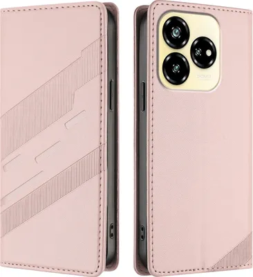 Produktbild von Hülle für ZTE Axon 60 Lite, Kunstleder Brieftaschen Handyhülle mit Kartenfach und Standfunktion Pink