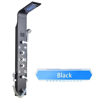 Produktbild von LED Duschpaneel, Regendusche, SPA-Massagestrahl, Schwarz 8009