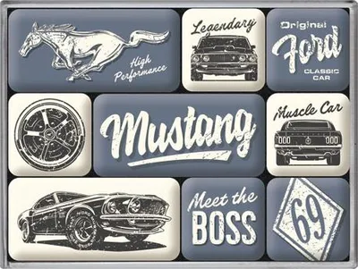 Zdjęcie produktu dla Magnesy (9Szt) Ford Mustang Boss