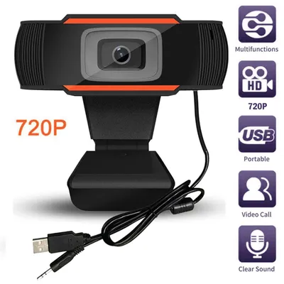 Produktbild von C01C HD Webcam mit Mikrofon – USB Kamera 1280×720 für PC Laptop Mac, Plug & Play