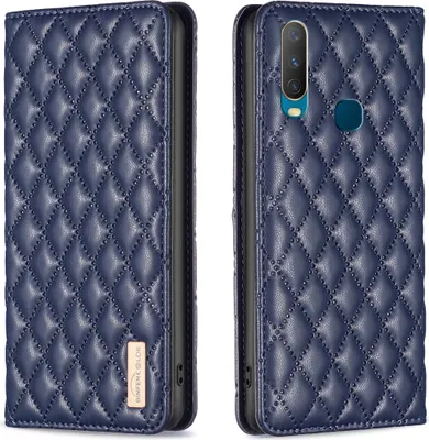 Produktbild von VIVO Y11 Y15 Y12 Y17 Hülle, Elegant Bookstyle Flip Leder Kartenfächer Schutzhülle mit Ständer für VIVO Y11 Y15 Y12 Y17 Blau