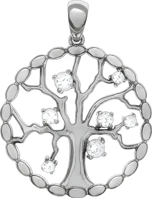 Produktbild von F Anhänger 925/- Sterling Silber 3,4cm weiß Zirkonia 360241888R-1