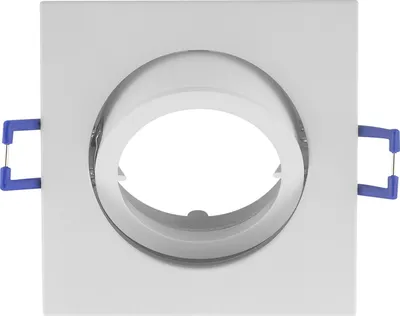 Produktbild von Einbaustrahler GU10 Einbaurahmen Schwenkbar Ø68mm Bohrloch Aluminium inkl. GU10 Fassung für LED Leuchtmittel Eckig Weiß