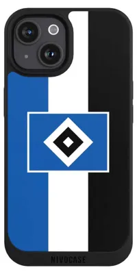 Produktbild von NIVOCASE Handyhülle für Apple iPhone 15  Hülle NIVOpure Case Schwarz HSV Hamburger SV Streifen