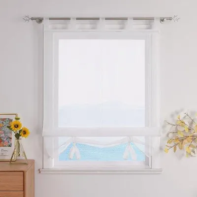 Obrázok produktu pre Azomor – priehľadná roletka s volánikmi pre moderný vzhľad v kuchyni, 100 x 155 cm