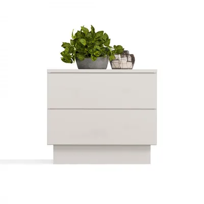 Produktbild von Nachttisch Amber 2S Nachttisch 2 Schubladen Für Schlafzimmer Kaschmir Beige