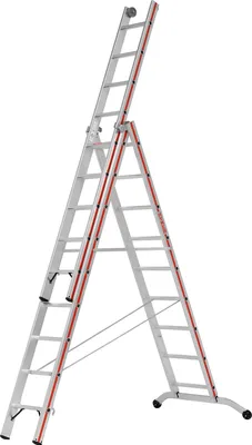 Produktbild von Hymer Stufenmehrzweckleiter mit Wandlaufrollen 3x9 Sprossen/Stufen