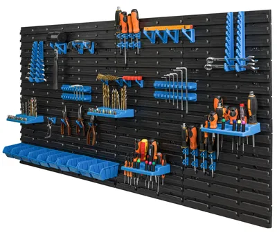 Immagine prodotto di Tavolo portattrezzi per l'officina - 154 x 78 cm - con 10 contenitori portaoggetti
