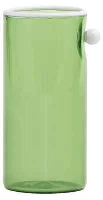 Immagine prodotto di Zafferano Set 4 Bicchieri Highball Collezione Oyster Verde in Vetro Borosilicato Soffiato a Mano con Dettaglio Perla Opaca Bianco, Stile Raffinato
