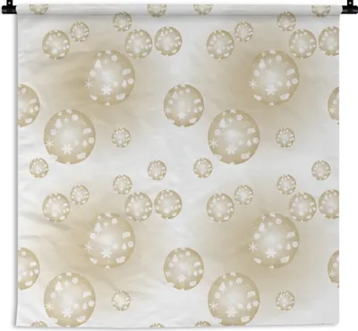 Produktbild von MuchoWow® Wandteppich Wandbehang Weihnachtskugeln - Winter - Weihnachten 90x90 cm Tapisserie Dekoration Wandtuch - Wandaufhänger