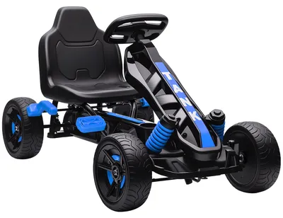 Immagine prodotto di AIYAPLAY Go Kart a Pedali per Bambini 3-6 Anni, 50 kg Portata, con Portabicchieri e Ruote in EVA Antiscivolo, Blu