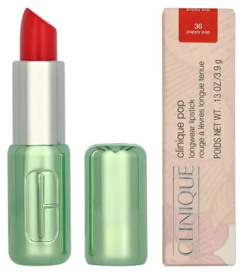 Obrázok produktu pre Clinique Pop Longwear Lipstick, Červená, Poppy Pop, 1 farba/farieb, Sfarbenie, Ženy, Leštený povrch