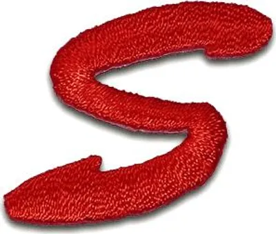 Produktbild von Buchstabe S 3x3.1cm: Alphabet Buchstaben Einzeln Auswählbar - Aufnäher, Bügelbild, Aufbügler, Applikationen, Patches, Flicken, Zum Aufbügeln